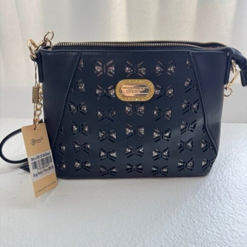 Butterfly Celestial Crossbody Satchel Bag Black